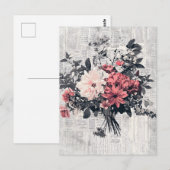 花素朴と書道 – 樹齢ブラウン紙5 ポストカード (正面/裏面)