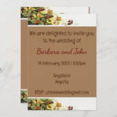 花素朴と背景結婚式招待状 招待状 (正面/裏面)