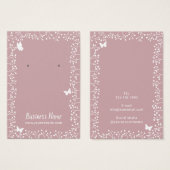 花素朴と蝶ほこりっぽいピンクのイヤリング (正面&裏面)