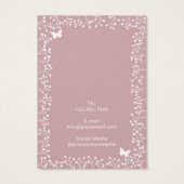 花素朴と蝶ほこりっぽいピンクのイヤリング (裏面)