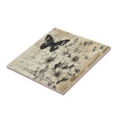 花素朴と蝶 – 熟成紙(1) タイル (側面)