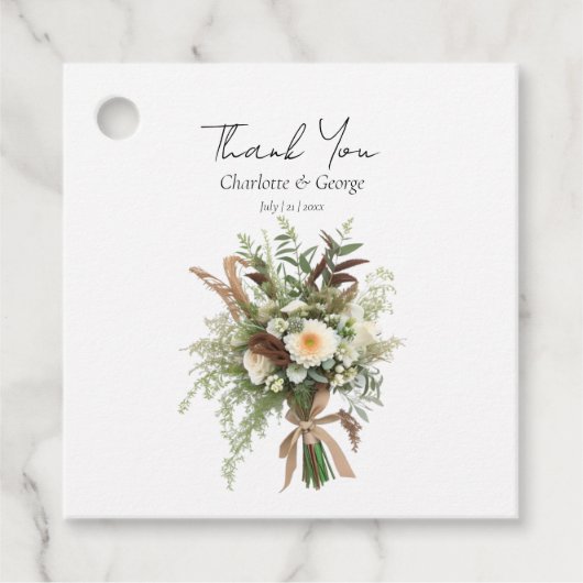 花素朴の結婚花束結婚式の引き出物 フェイバータグ (正面)