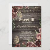 花素朴グリッタービターフライウッドスウィート16 招待状 (正面)