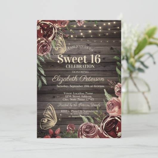 花素朴グリッタービターフライウッドスウィート16 招待状 (スタンド正面)