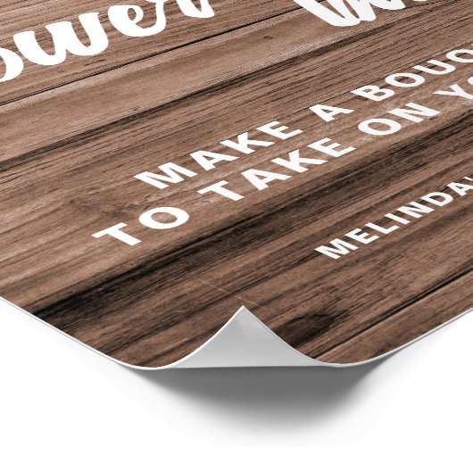 花素朴バーひまわり結婚の看板 ポスター (角)