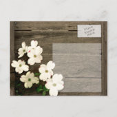 花素朴付きフェンス結婚式の日付を保存 案内ポストカード (裏面)