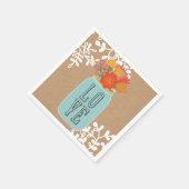 花素朴付きメイソンジャーLOVE on Craft紙 スタンダードカクテルナプキン (角)