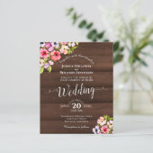 花素朴付き木材BUDGET結婚式招待状 (スタンド正面)