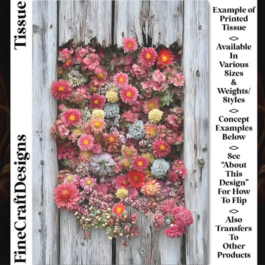 花素朴付き風化木材CL4デコページ 薄葉紙