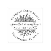 花素朴住所を保存結婚する ラバースタンプ (インプリント)