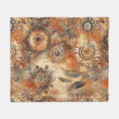 花素朴模様 フリースブランケット (正面(横))