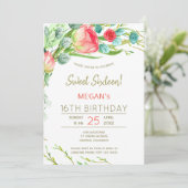 花素朴水色モダンsweet sixteen 招待状 (スタンド正面)