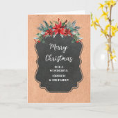 花素朴甥と家族メリークリスマス カード (黄色い花)