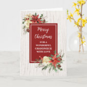 花素朴祖父母メリークリスマス カード (黄色い花)