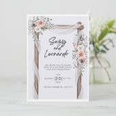 花素朴結婚式招待状 招待状 (スタンド正面)