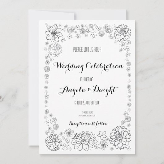 花素朴結婚式招待状 招待状 (正面)