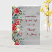 花素朴群クリスマスホリデー カード (黄色い花)