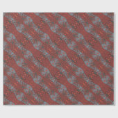 花素朴花抽象芸術花柄テラコッタ ラッピングペーパー (フラット)