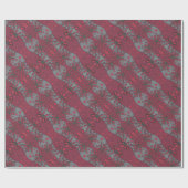 花素朴花抽象芸術花柄ルビーグレー ラッピングペーパー (フラット)