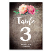 花素朴花束の結婚テーブル番号 テーブルナンバー (正面)