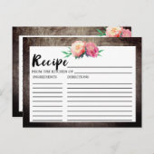 花素朴花束ブライダルシャワーレシピカード ポストカード (正面/裏面)