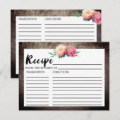 花素朴花束ブライダルシャワーレシピカード ポストカード (正面/裏面)