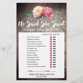 花素朴花束"彼は彼女が言った"ゲーム