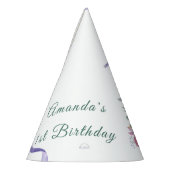 花紫リボンの最初の誕生日パーティー パーティーハット (左)