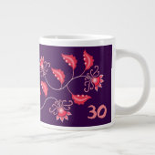 花紫色のギフトガールフレンド、妻、夫 ジャンボコーヒーマグカップ (右)