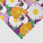 花紫色のコルギパターン(の模様が)ある犬 薄葉紙 (詳細)