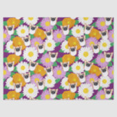 花紫色のコルギパターン(の模様が)ある犬 薄葉紙 (正面)