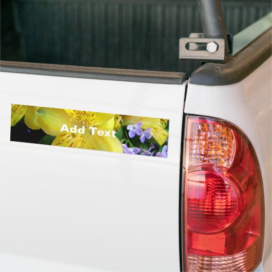 花紫色イエローアルストロエメリアライラックフローラ バンパーステッカー (トラック上)