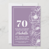 花紫70歳誕生日 招待状 (正面)