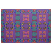 花紫/緑/オレンジ/黄色>布 ファブリック (ファットクウォーター)