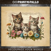 花組成のかわいい子猫 –  薄葉紙