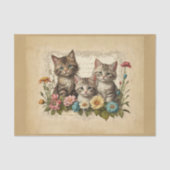 花組成のかわいい子猫 –  薄葉紙 (正面)