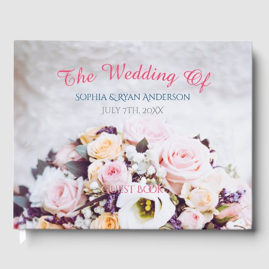 花結婚の花束の名前&日付 ゲストブック (正面)