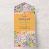 花結婚ブライダルシャワー オールインワン招待状 (内側)