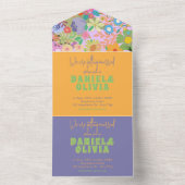 花結婚ブライダルシャワー オールインワン招待状 (内側)