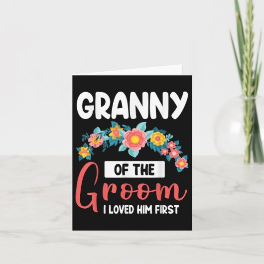 花結婚幸せな新郎のおばあちゃん カード (正面)