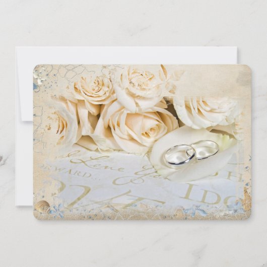 花結婚弁のバラ 招待状 (正面)