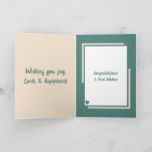 花結婚式おめでとうグリーンピーチ カード (内部)