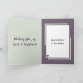 花結婚式おめでとう緑の紫 カード (内部)