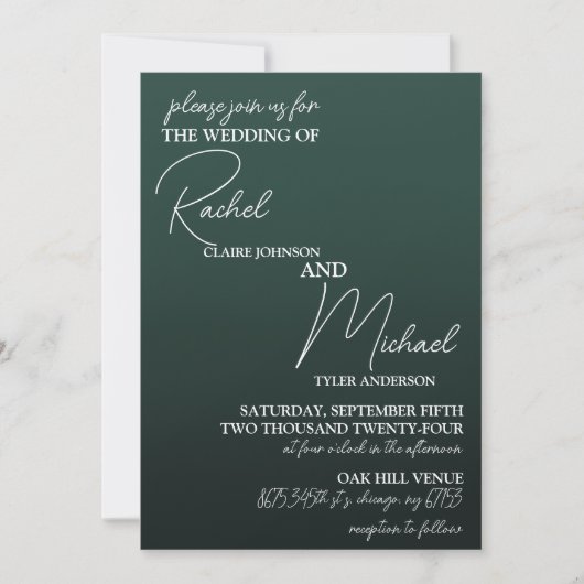 花結婚式の招待 招待状 (正面)