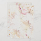 花結婚式招待状オンウォーターカラー紙テックス 招待状 (正面/裏面)