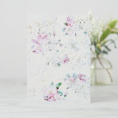 花結婚式招待状オンウォーターカラー紙テックス 招待状 (スタンド正面)