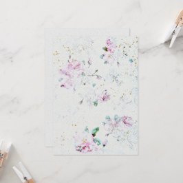 花結婚式招待状オンウォーターカラー紙テックス 招待状