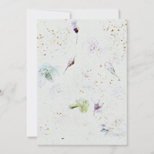 花結婚式招待状オンウォーターカラー紙テックス 招待状 (正面)