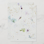 花結婚式招待状オンウォーターカラー紙テックス 招待状 (正面/裏面)