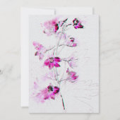 花結婚式招待状オンウォーターカラー紙テックス 招待状 (正面)